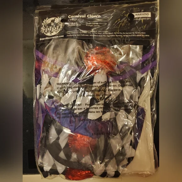 Carnival Clown costume | child sz. 12-14 - Picture 2 of 2